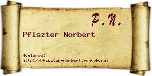 Pfiszter Norbert névjegykártya