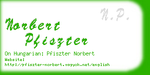 norbert pfiszter business card